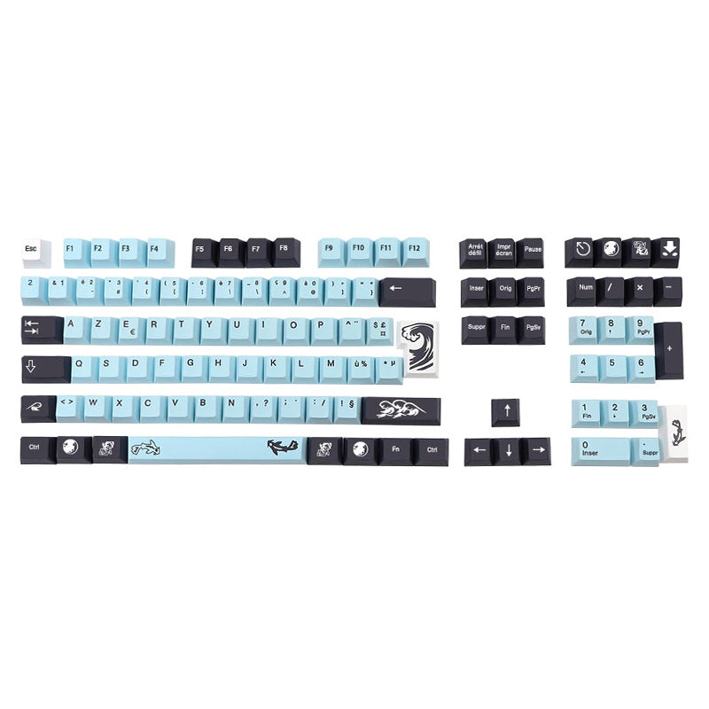 Keycaps Azerty Bleu Océan